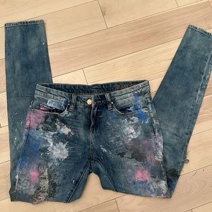 BlankNYC Pink Paint Splatter Jeans 26